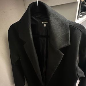 Black Faux Suede Trench Coat